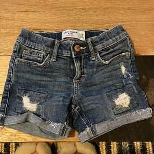 Abercrombie kids midi blue jean shorts